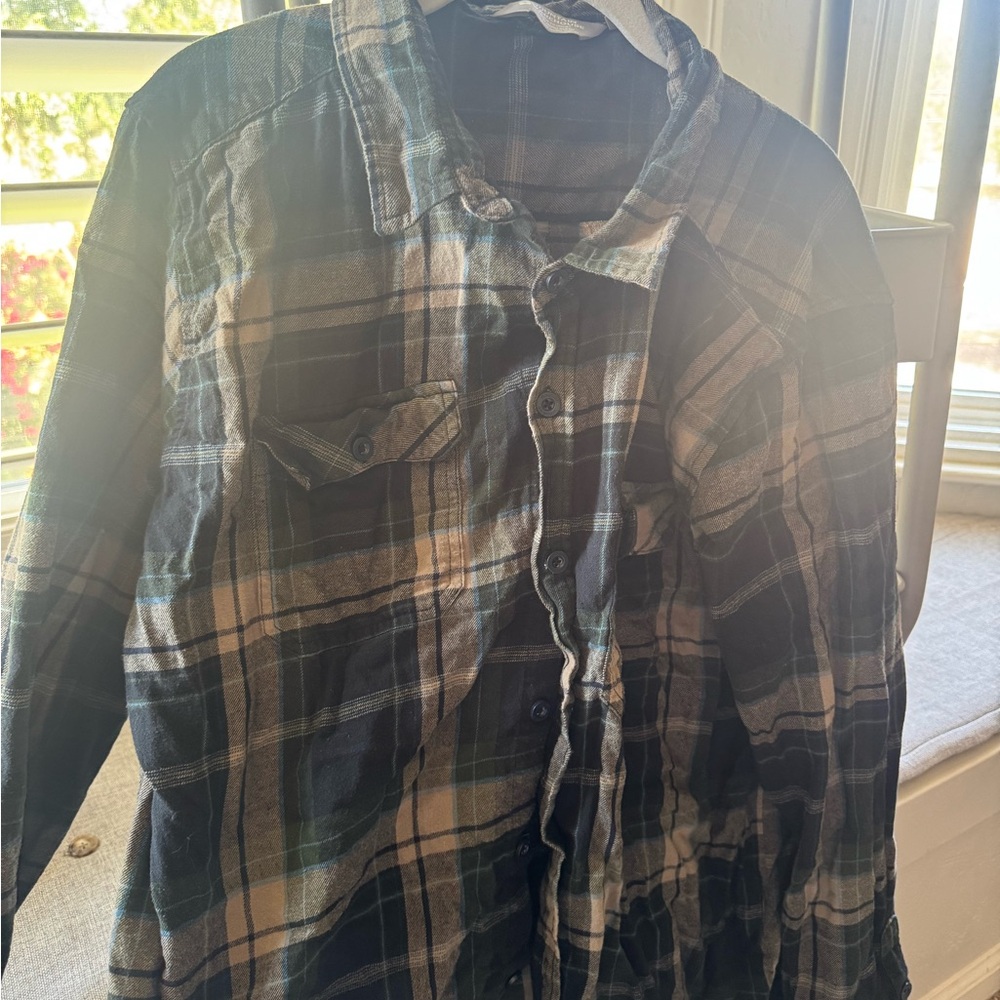 Plaid Button-Up Shirt
